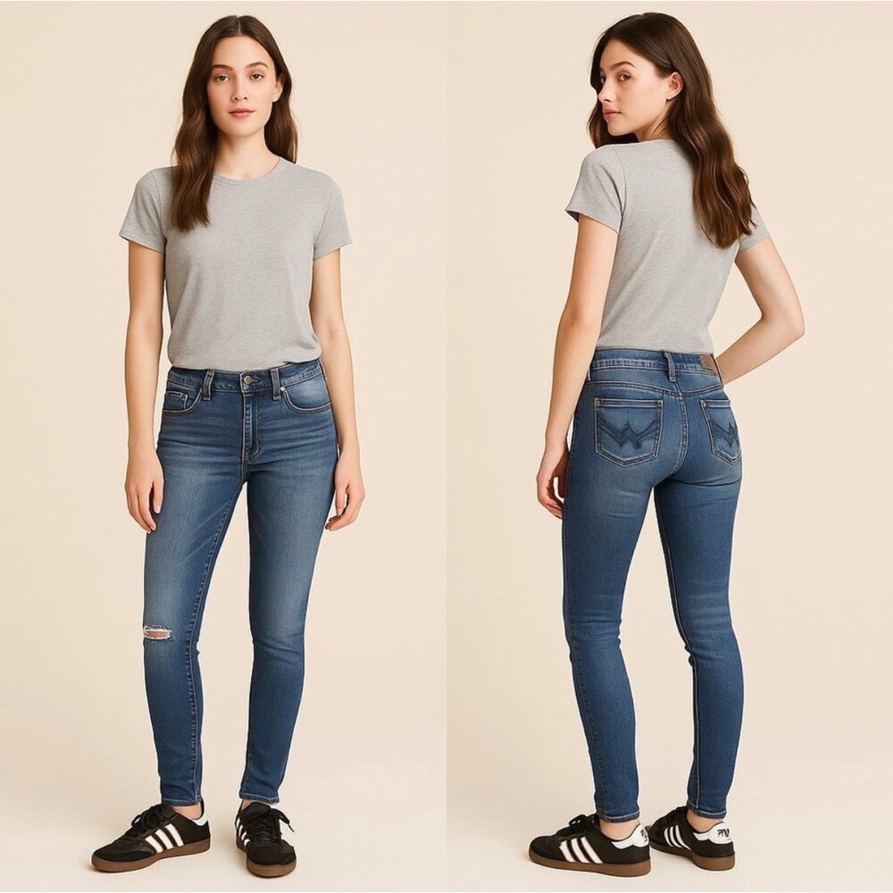 π YMI JEANS Low-Rise Skinny Distressed Denim Size 3 π - Picture 14 of 14